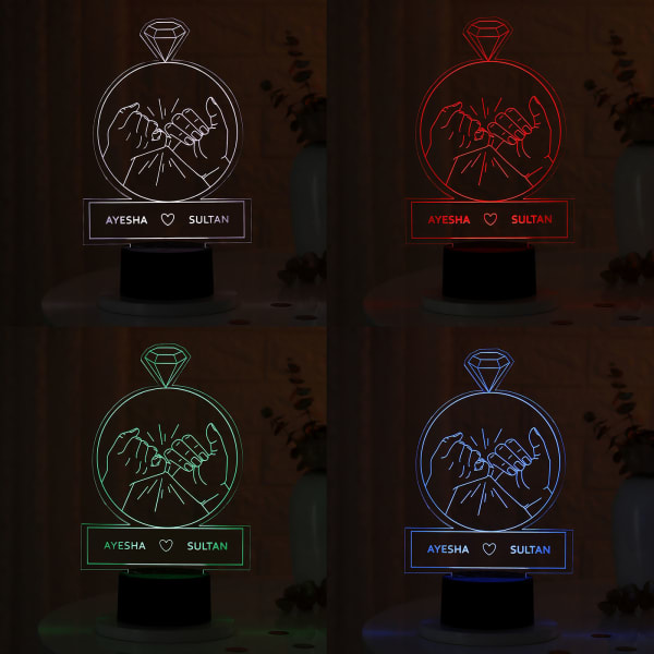 Yours Forever Personalized LED Lamp - Black Base
